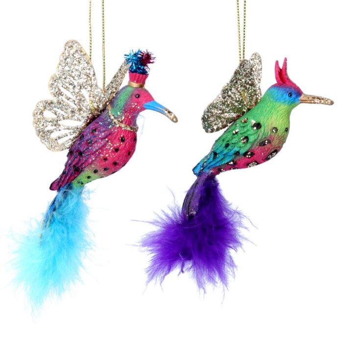 Gisela Graham Hummingbird w Feathers Decoration